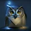 Placeholder: owl face in night with envelope in mouth
