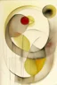 Placeholder: abstract watercolour by barbara hepworth and paul klee in gold and grey with a hint of red