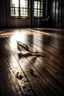 Placeholder: Dead singular one petal on wooden floor, light coming from above, hd, realism, hdr, 4k, leica, fujifilm, dslr, cinematic
