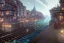 Placeholder: Trai Elevated Corner Trainstation in Italian village sea+liguria+alphonse mucha, greg rutkowski,matte painting, cryengine, hyper detailed, felix kelly, fantasy art, seb mckinnon