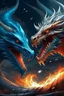 Placeholder: ice and fire dragons fighting