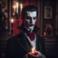 Placeholder: Character design of a Victorian vampire, medium: photography, style: reminiscent of the characters in Bram Stoker's Dracula, lighting: soft, diffused candlelight creating a gothic atmosphere, colors: rich blacks and reds with pops of white, composition: shot with a Nikon D850 DSLR, Nikkor 85mm f/1.4 lens, Resolution 45.7 megapixels, ISO sensitivity: 100, Shutter speed 1/60 second, full body shot capturing the elegant design of the vampire, focus on the character's pale face and intricate costume