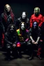 Placeholder: The cast of rainbow dressed as members of Slipknot