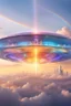 Placeholder: ufo rainbow, cité cristal très futuriste ultra moderne, ufos fleet, intergalactic,