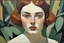 Placeholder: Euan Uglow Prudence Heward oil painting wanderlast woman face fashion in a abstract jungle