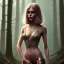 Placeholder: upper body of yohan diniz, fast walker, as a young cute feminine woman, short hair, forest background