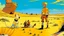 Placeholder: Tintin and his dog in the desert