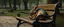 Placeholder: master oil painting by Rembrandt, kobold sleeping on a bench in the park