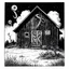Placeholder: gnarly cosmic horror illustration from golden age of Weird Tales by Bill Elder, faded colors, dark negative space, TEXT "COLOUR OUT OF SPACE" in vintage block font, surreal, nihilistic, segmented separated lovecraftian glowing eye tentacle corruption on small barn, meandering offset coherence across multiple diagonal offset separated panels, minimalism, foreboding photo negative prismatic spray, Eldritch atmosphere