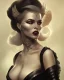 Placeholder: old evil queen in black leather gown, femme fatale, volouptous, busty, cleavage, angry, emperious, 8k resolution concept art portrait by Greg Rutkowski,