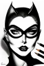 Placeholder: Cute friendly Catwoman, playing with cute cats, perfect eyes, perfect iris, ink and pencil, style Elisabeth Kreitz