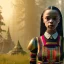 Placeholder: Full body, 3d render,kente scene, Jenna Ortega, Wednesday addams 1800's women style, 1800's hair style, 1800's women clothes style, hyper realistic, octane render, unreal engine 5, 8k, palace background, uhd