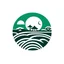 Placeholder: make a new rural development logo with circle form, chinese style with white and dark green, super super simple symbol