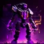 Placeholder: black and purple neon geometric robot