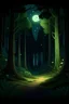 Placeholder: Tolong buatkan saya gambar kartun suasana malam di hutan