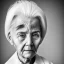 Placeholder: beautiful photo portrait of an old woman white hair black and white