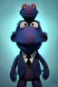 Placeholder: Waist up muppet Portrait, Vladimir Putin as muppet doll, Black suit, photo studio, blue background, unreal engine 5, concept art, art station, god lights, ray tracing, RTX, lumen lighting, ultra detail, volumetric lighting, 3d.