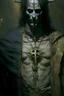 Placeholder: masked exorcist with pentacle necklace and golden cross necklace horror Gustave Doré Greg Rutkowski detailed matte painting