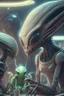 Placeholder: Alien hanging out with friends,highly detailed, artstation, sharp focus,4k