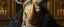 Placeholder: close up portrait painted by Rembrandt, stupid looking furry dragon rhino at banquet