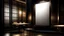 Placeholder: close up a mockup of empty blank poster hanging on the modern loft wall, inside night club of The Ritz-Carlton hotel , foreground view, Sharp focus professional photograph, fashion photography, 8k, by Peter Krasilnikoff