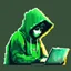 Placeholder: minimalistic, art, green, anonymous mask, no face