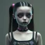 Placeholder: jenna ortega, wednesday addams hair style, wednesday make up, wednesday addams black dress, cinematic, addams family wednesday style, hyper detail, octane render, unreal engine 5, 8k resolation