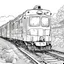 Placeholder: Coloring page, white background, train