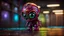 Placeholder: A middle size, jelly-like fatt body deep colors, meltingpatterned skin, big eyes alien creature standing a floor, full body, high detailed, high textured, sharp focus, deep colors, Professional photography, bokeh, natural lighting, canon lens, shot on dslr 64 megapixels , blur background with neon light, office