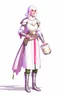 Placeholder: full length, female human cleric healer wearing scale mail