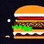 Placeholder: burger cult at the edge of the universe in surrealistic style