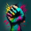 Placeholder: colorful fist