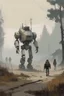 Placeholder: robot Jakub Rozalski style