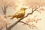 Placeholder: An image of a crystal bird covered in gold etching and diamonds, perched on a branch of cherry blossoms. The scene is illuminated by a soft, ethereal light, enhancing the intricate details and textures of the bird and the surroundings. The art style is detailed, realistic, and captures the magical essence of the scene, trending on ArtStation. The composition combines elements of classical elegance and modern fantasy, reminiscent of the masterful works elegant fantasy intricate high