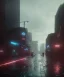 Placeholder: dystopian, empty city, cyberpunk, raining, dark, midnight