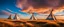 Placeholder: Prairie landscape, living skies, 3 teepees, historically authentic