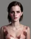 Placeholder: full body, emma watson identify face, animal skin clothing , big busty , dirty face, pintura, ,details,texture,8k quality, florest, Minimalism, Romanticism, Expressionism, Impressionism