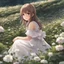 Placeholder: a girl in a white dress sitting in a field of clovers, cute anime girl portrait, beautiful anime portrait, realistic anime art style, realistic cute girl painting, portrait anime girl, smooth anime cg art, detailed portrait of anime girl, portrait of girl in flower field, realistic anime style at pixiv, cute anime waifu in a nice dress, realistic anime artstyle