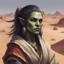 Placeholder: dnd half orc portrait woman in desert robes