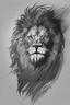 Placeholder: Drawing a face from the front of a black lion head outline. Abstract front image and transparent background