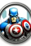 Placeholder: captain america animated inside a medalion