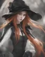 Placeholder: style women eye candy ginger hair vampire Raven. sullen, unhappy expression, sour. Hate. Distrust. Seeping shadows like smoke come out gray a. Full body. Arms down at her sides women adult. Nineteen. subject is a beautiful long, long ginger hair female in a style women eye candy