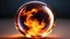Placeholder: A beautiful translucent orb made of fire, crystal burning, time distortion, high quality