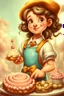 Placeholder: a cartoon character thirty years old confectioner , an ultrafine detailed painting by senior character artist, featured on polycount, sots art, artstation hd, 2d game art, behance hd