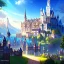 Placeholder: Clear focus, 8k, high quality, detailed, beautiful lighting, quiet European mountain village fantasy, Castle, Houses, Three,
