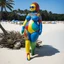 Placeholder: [sculpture by Niki de Saint Phalle] famous nana in swimsuit on the beach