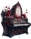 Placeholder: watercolor draw gothic vintage organ, dark red with flowers, white lace and rubies, white background, Trending on Artstation, {creative commons}, fanart, AIart, {Woolitize}, by Charlie Bowater, Illustration, Color Grading, Filmic, Nikon D750, Brenizer Method, Side-View, Perspective, Depth of Field, Field of View, F/2.8, Lens Flare, Tonal Colors, 8K, Full-HD, ProPhoto RGB, Perfectionism, Rim Lighting, Natural Lightin