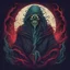 Placeholder: Mysterian Wisdomin horror tricolor art style