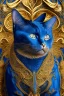 Placeholder: cat, blue and gold tones, insanely detailed and intricate, hypermaximalist, elegant, ornate, hyper realistic, super detailed, by Pyke Koch