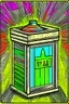 Placeholder: Vintage pop art style, jewish donation box, Tzedakah